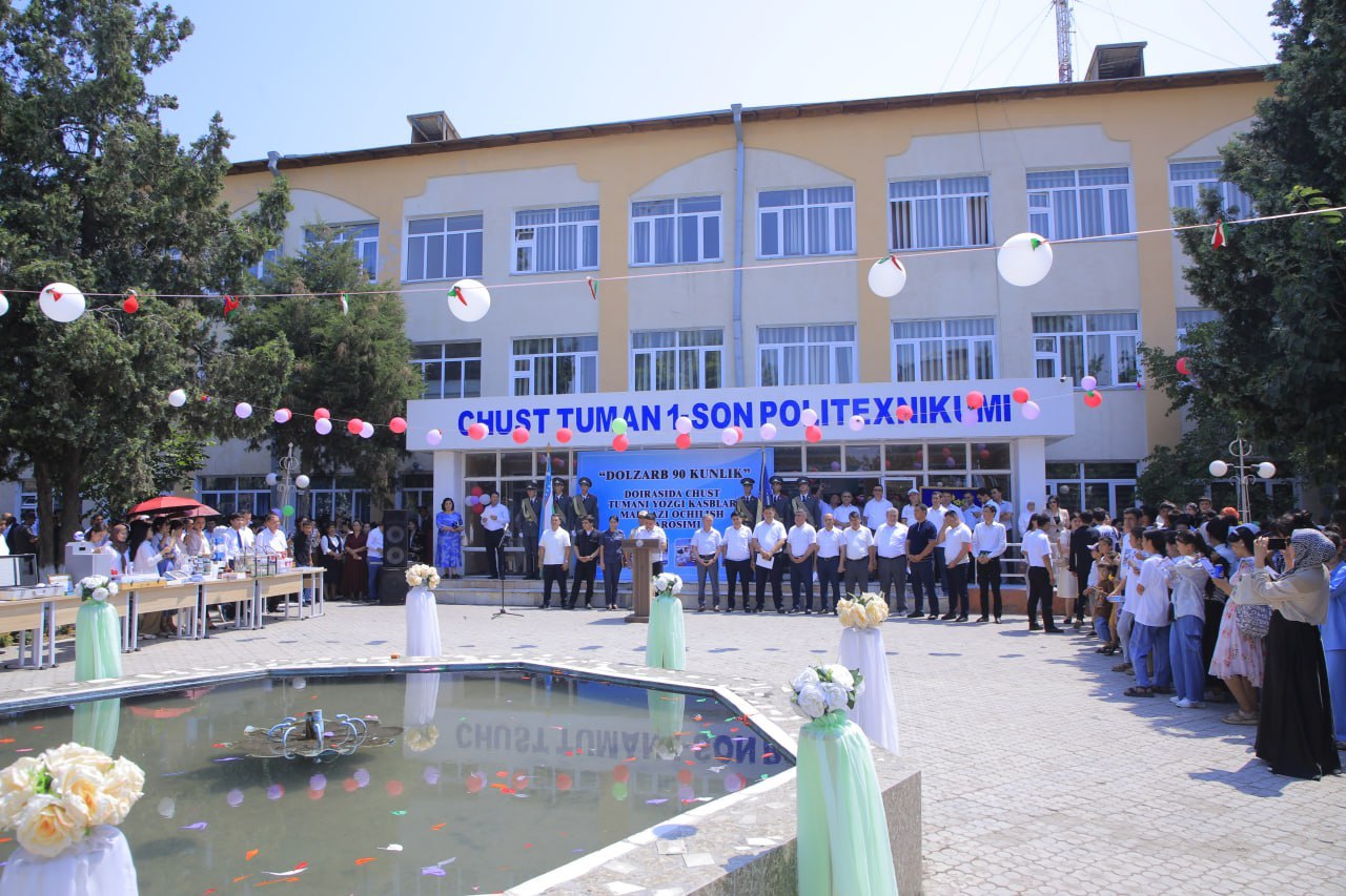 "Dolzarb 90 kunlik" doirasida Chust tuman 1-son politexnikumida yozgi kasblar markazi ochilish marosimi tashkillandi.