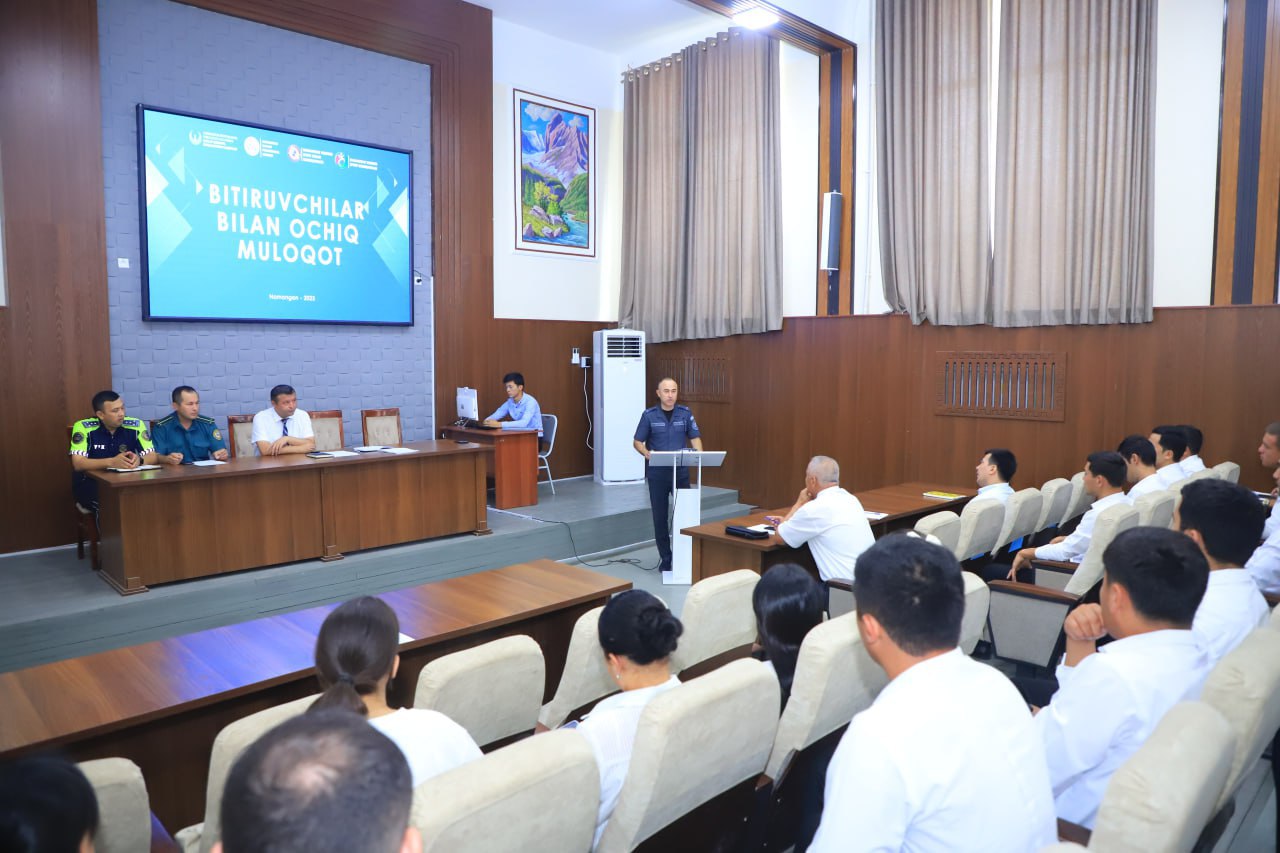 Namangan viloyati IIB ning mas’ul xodimlari hamda NamDPI bitiruvchilari bilan uchrashuv o‘tkazildi