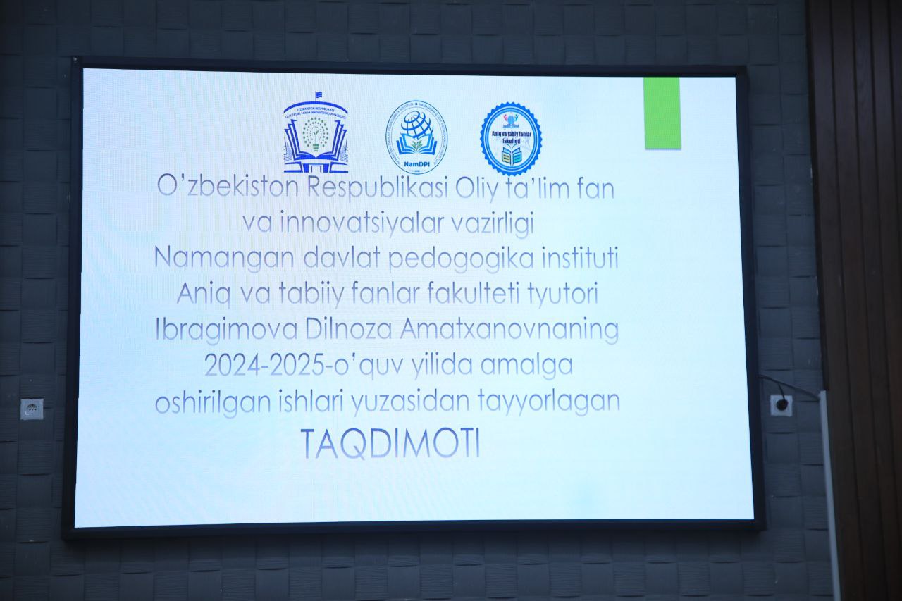 NamDPIda tyutorlar hisoboti boshlandi