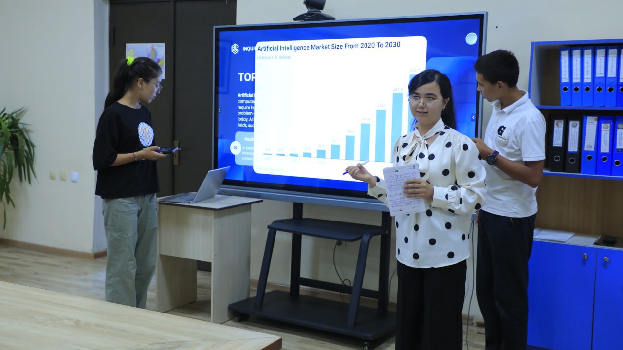 Maktab o'quvchilari o'rtasida ilmiy innovatsion loyihalar tanlovi o'tkazildi.