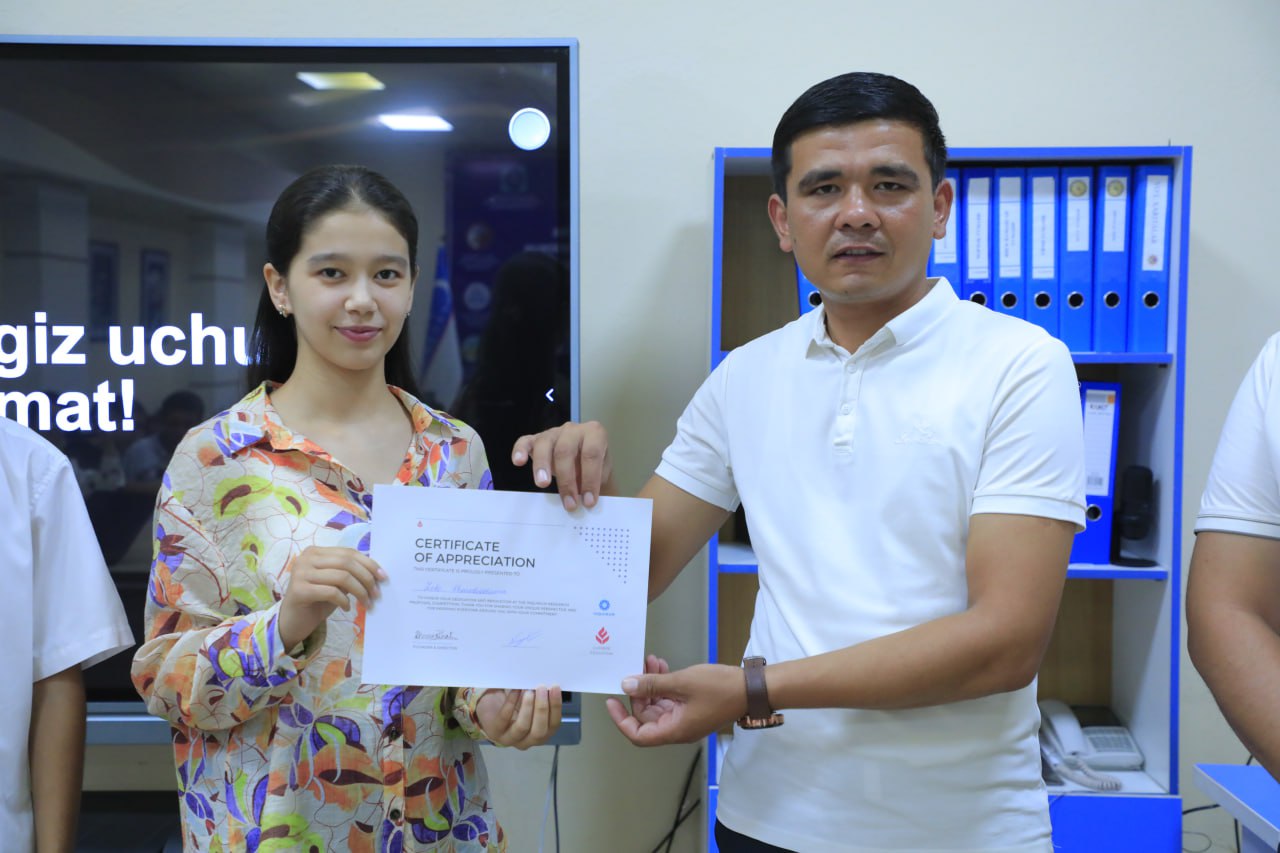 Maktab o'quvchilari o'rtasida ilmiy innovatsion loyihalar tanlovi o'tkazildi.