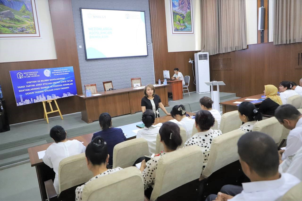 Ayni damda Respublikamiz bo‘ylab “Mezonlarga asoslangan baholash” mavzusida seminar-treninglar o‘tkazilmoqda.