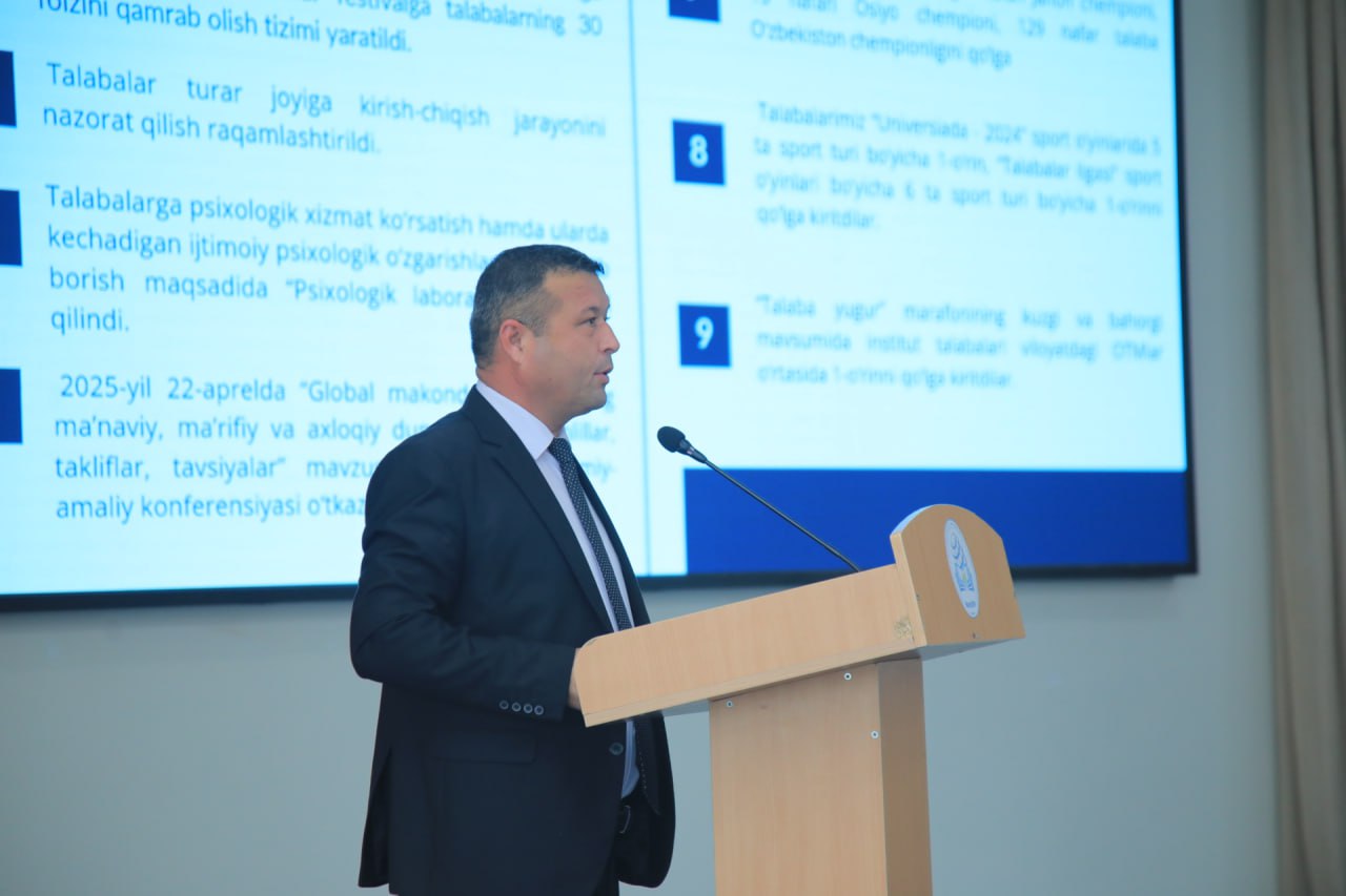 Namangan davlat pedagogika institutida oʻtkazilgan  2025/2026-o‘quv yilining 1-sonli kengaytirilgan yigʻilishi doirasida kun tartibidagi quyidagi rejalar koʻrib chiqilib, kengash a'zolari bilan tahlil qilindi.