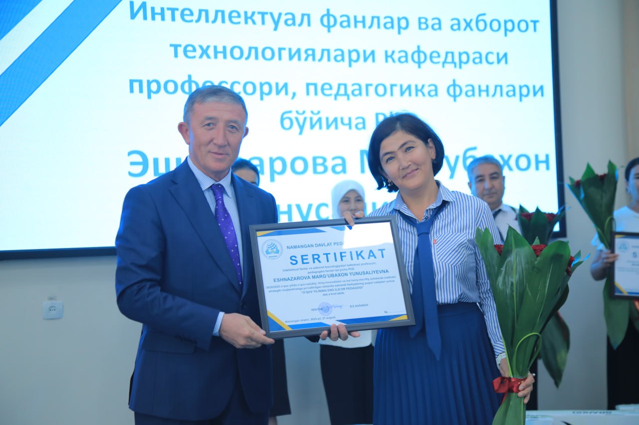 O‘quv yilining eng ilg‘or pedagogi