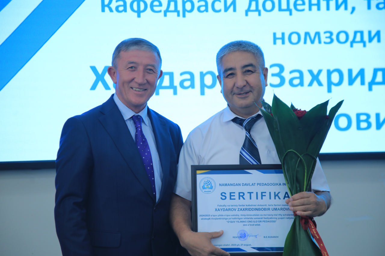 O‘quv yilining eng ilg‘or pedagogi