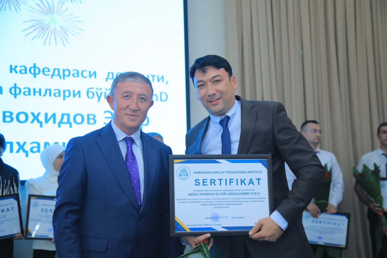 O‘quv yilining eng ilg‘or pedagogi