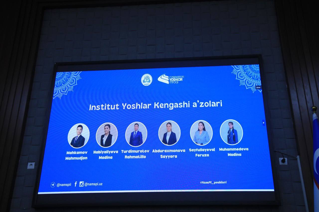 Hisobot-saylov yig’ilishida 2025/2026-o‘quv yili uchun Yoshlar yetakchisi, Yoshlar kengashi a’zolari hamda fakultet koordinatorlarini saylash bo‘yicha masala ko’rib chiqildi.