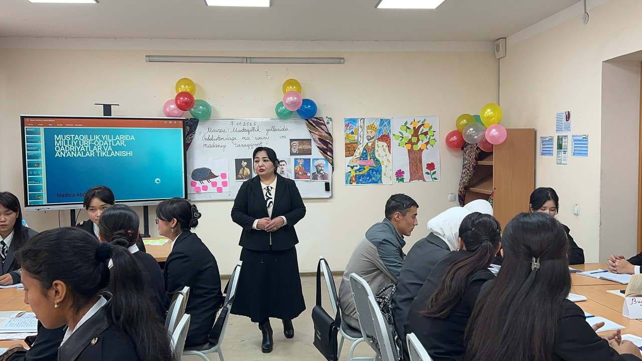 “Mustaqillik yillarida O‘zbekistondagi ma’naviy va madaniy taraqqiyot” mavzusida ochiq seminar mashg‘uloti o‘tkazildi