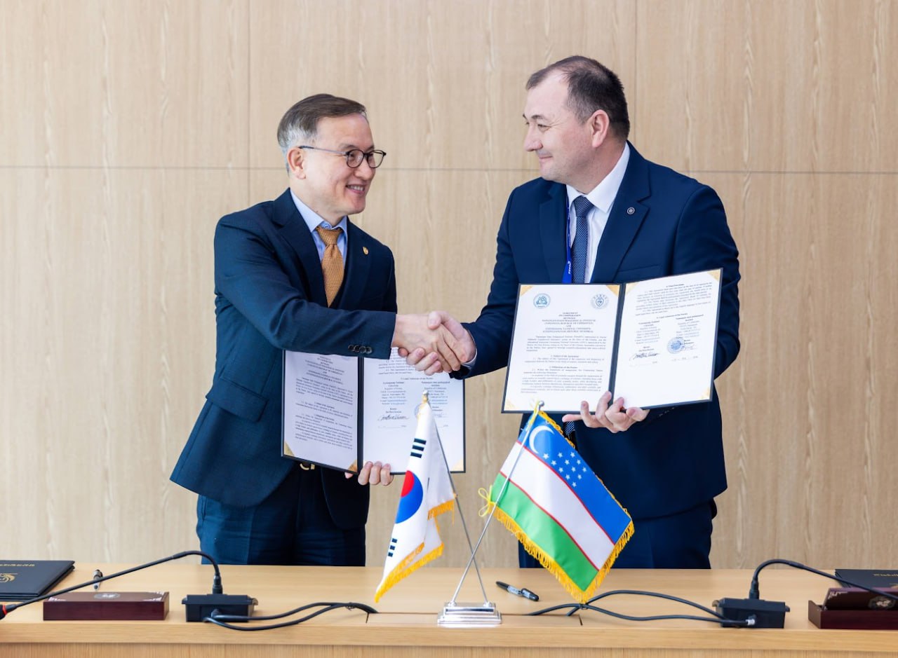 Namangan davlat pedagogika instituti hamda Gyeongsang National University o‘rtasida hamkorlik memorandumini imzolash marosimi.