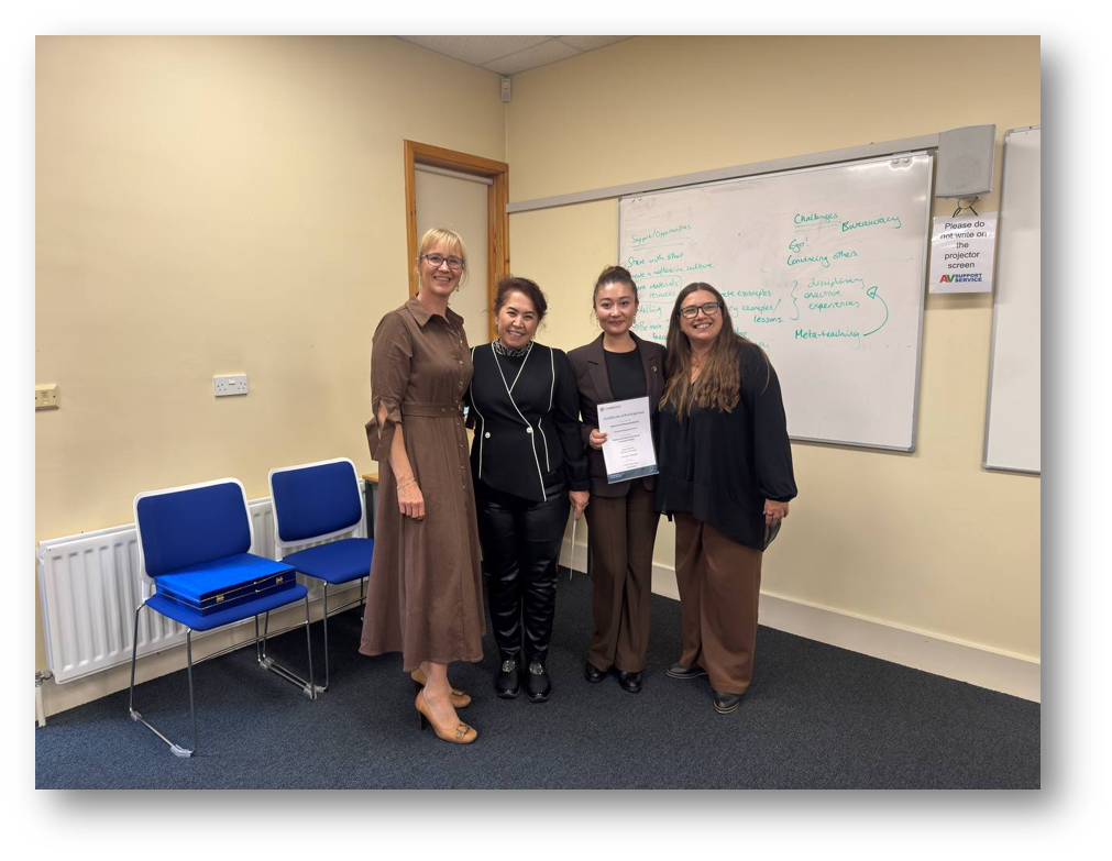 2025-yil oktyabr oyida Buyuk Britaniyaning Kembrij universitetida tashkil etilgan malaka oshirish kurslarida ishtirok etish uchun Namangan davlat pedagogika instituti Intellektual fanlar va axborot texnologiyalari kafedrasi professori, pedagogika fanlari doktori, professor Najmiddinova Xilola Yoqubjonovna xorijiy xizmat safariga yuborildi.