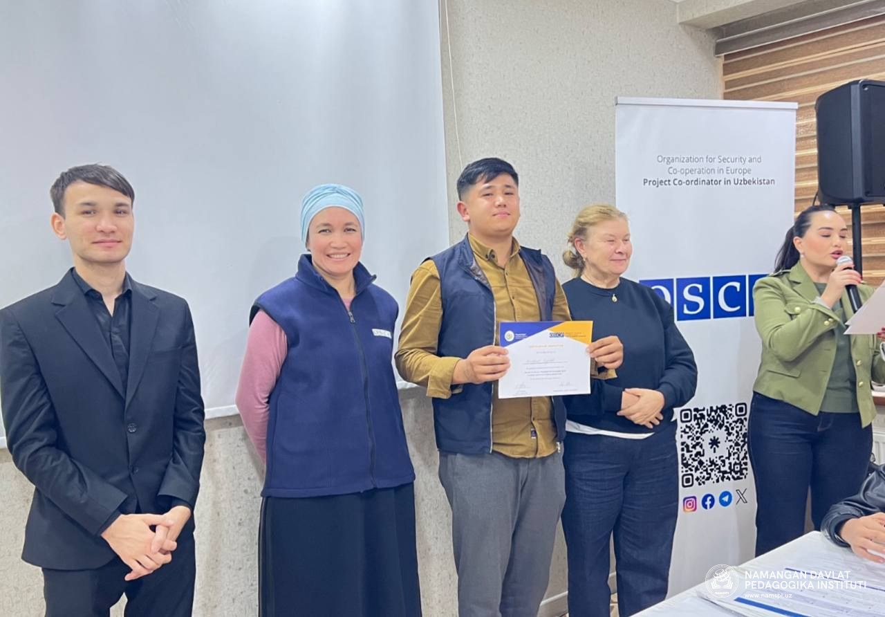 Namangan davlat pedagogika instituti talabalari “Ekran ortida” seminar-treningida faol ishtirok etib, sertifikat bilan taqdirlanishdi