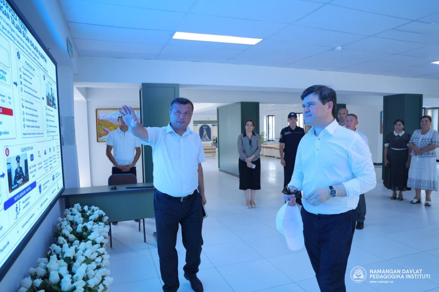 Oliy ta’lim, fan va innovatsiyalar vazirining birinchi o‘rinbosari Namangan davlat pedagogika institutiga tashrif buyurdi