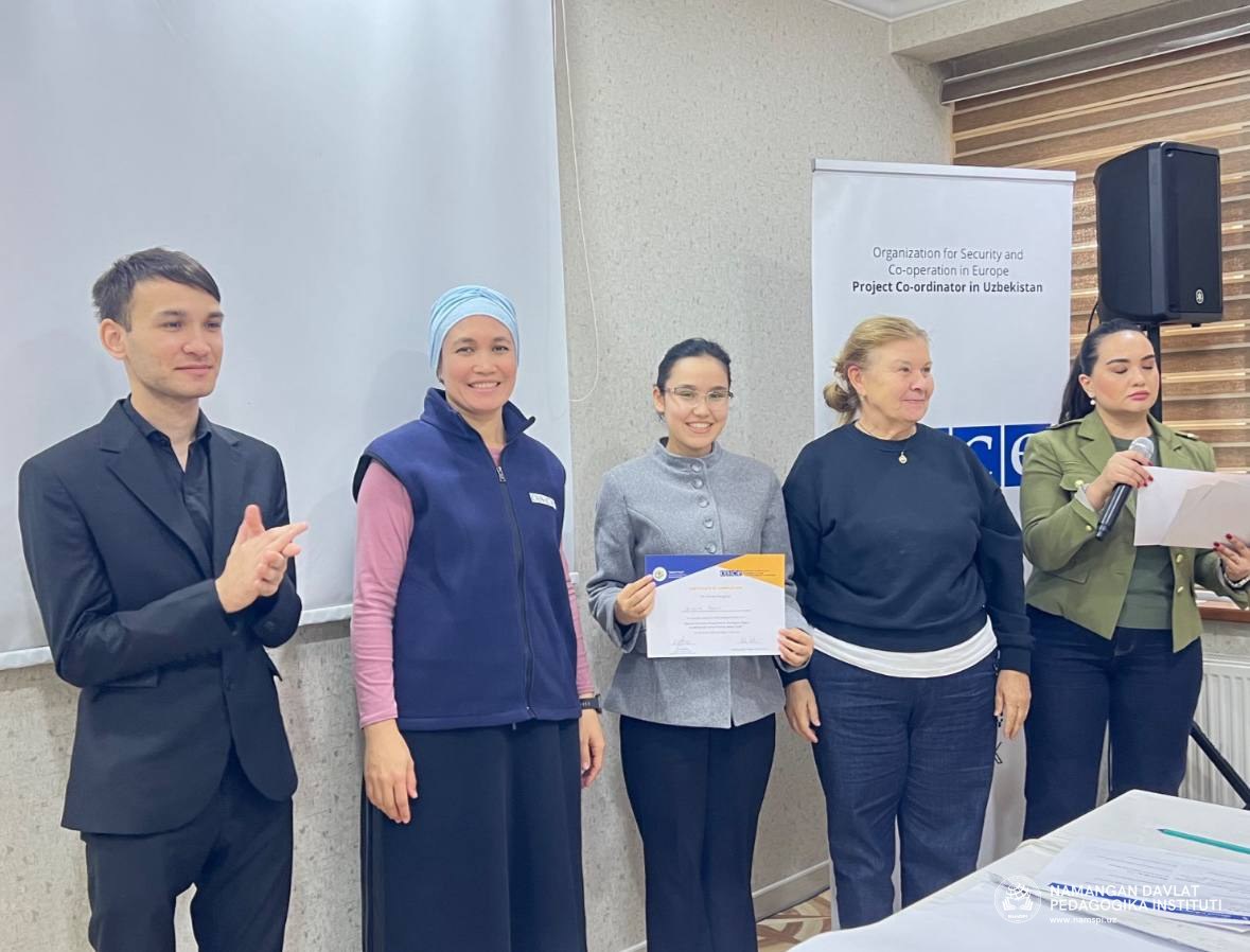 Namangan davlat pedagogika instituti talabalari “Ekran ortida” seminar-treningida faol ishtirok etib, sertifikat bilan taqdirlanishdi