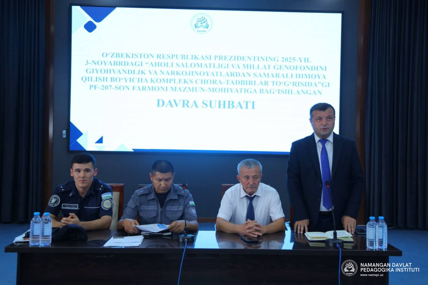 GIYOHVANDLIK VA NARKOJINOYATLARGA QARSHI KURASHISH MAQSADIDA PROFILAKTIK UCHRASHUV TASHKIL ETILDI