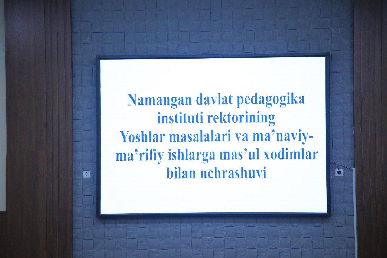 "Yoshlar masalalari va ma'naviy-ma'rifiy ishlarga mas'ul xodimlar bilan uchrashuv' tashkil etildi.