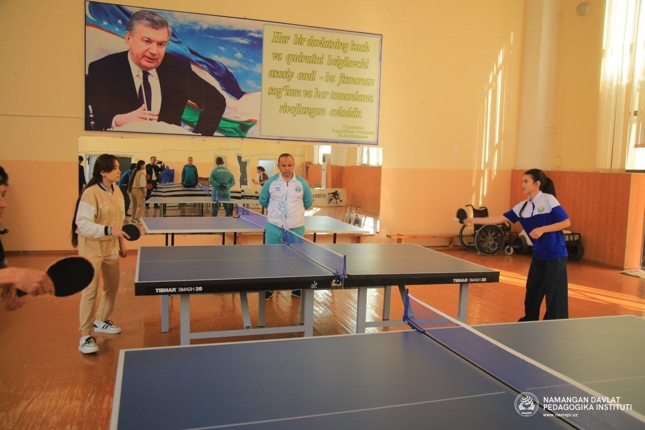 "BESH TASHABBUS OLIMPIADASI" DOIRASIDA STOL TENNISI BO‘YICHA INSTITUT BOSQICHI O‘TKAZILDI