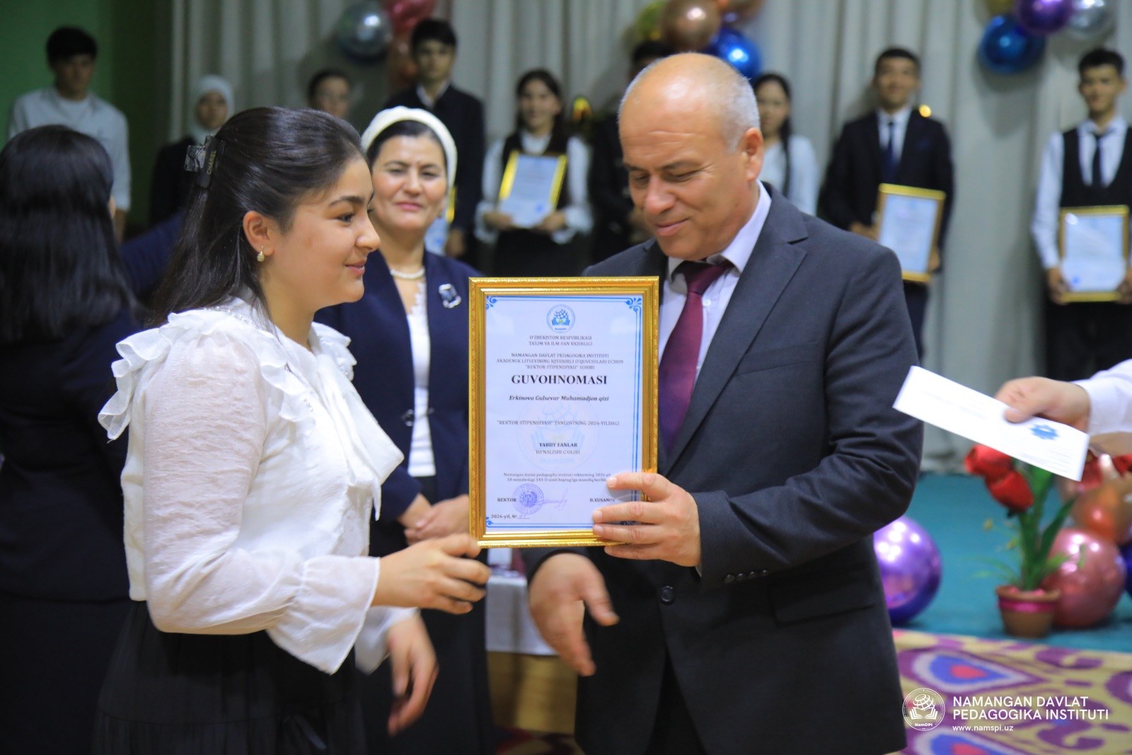 🏆 REKTOR STIPENDIYASI SOHIBLARI TAQDIRLANDI