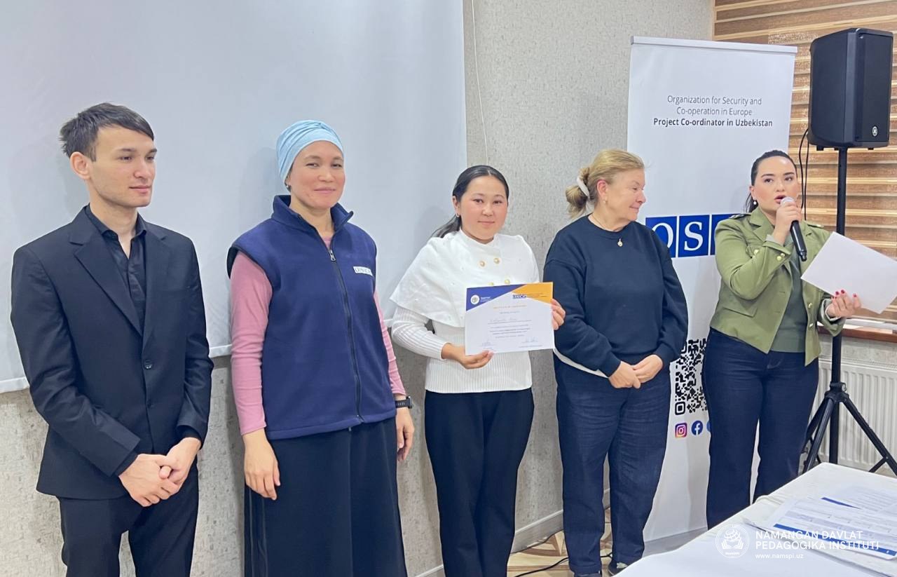 Namangan davlat pedagogika instituti talabalari “Ekran ortida” seminar-treningida faol ishtirok etib, sertifikat bilan taqdirlanishdi