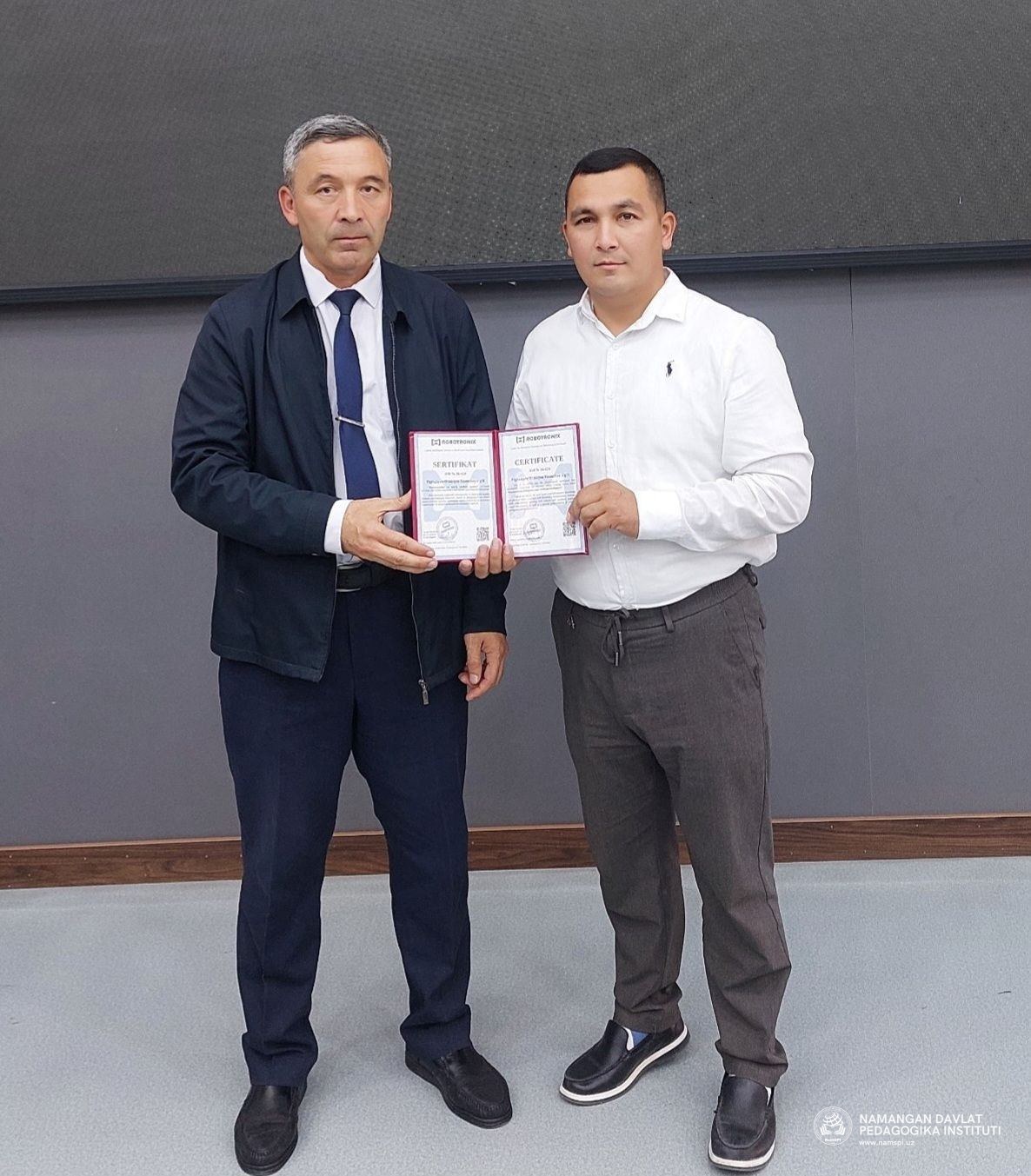 Robototexnika sohasida yutuq: talabamiz diplom bilan taqdirlandi