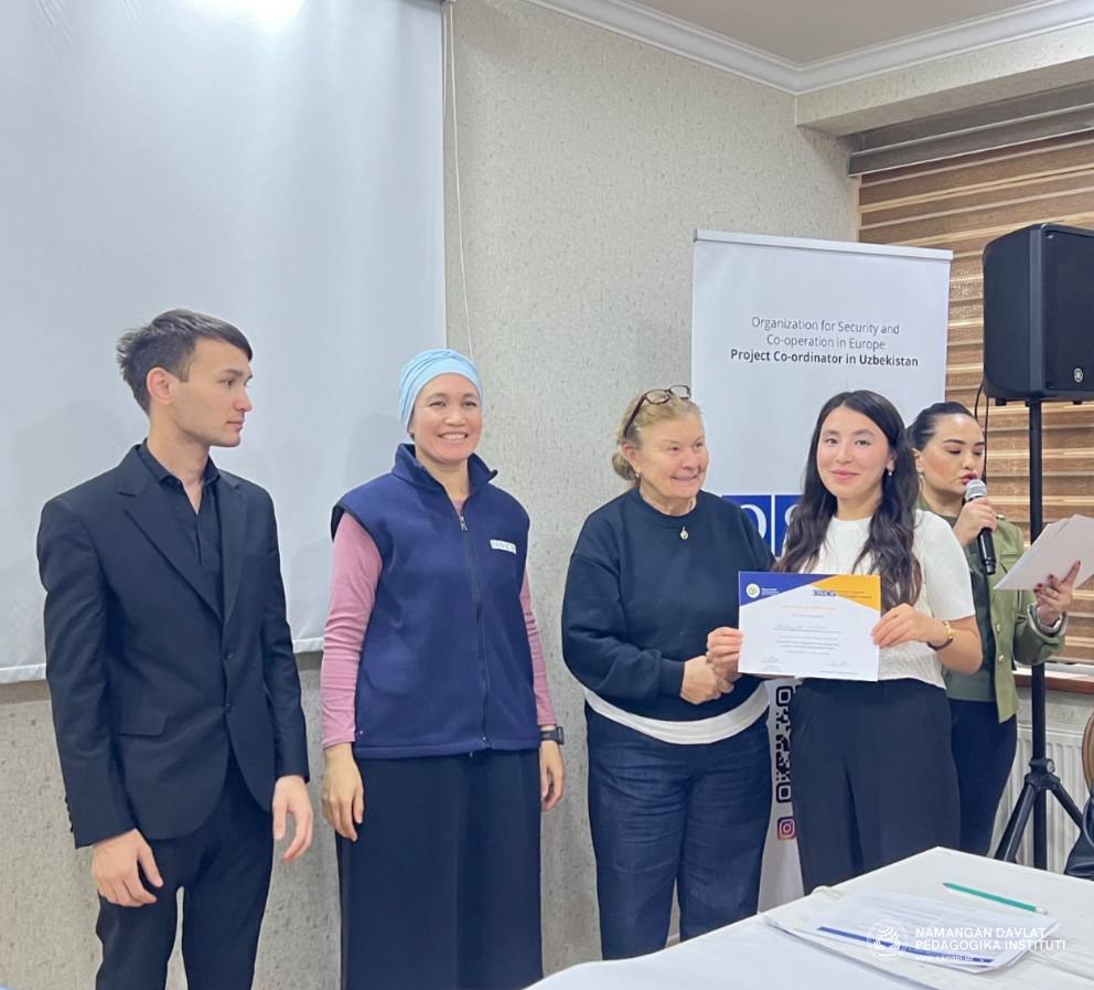 Namangan davlat pedagogika instituti talabalari “Ekran ortida” seminar-treningida faol ishtirok etib, sertifikat bilan taqdirlanishdi