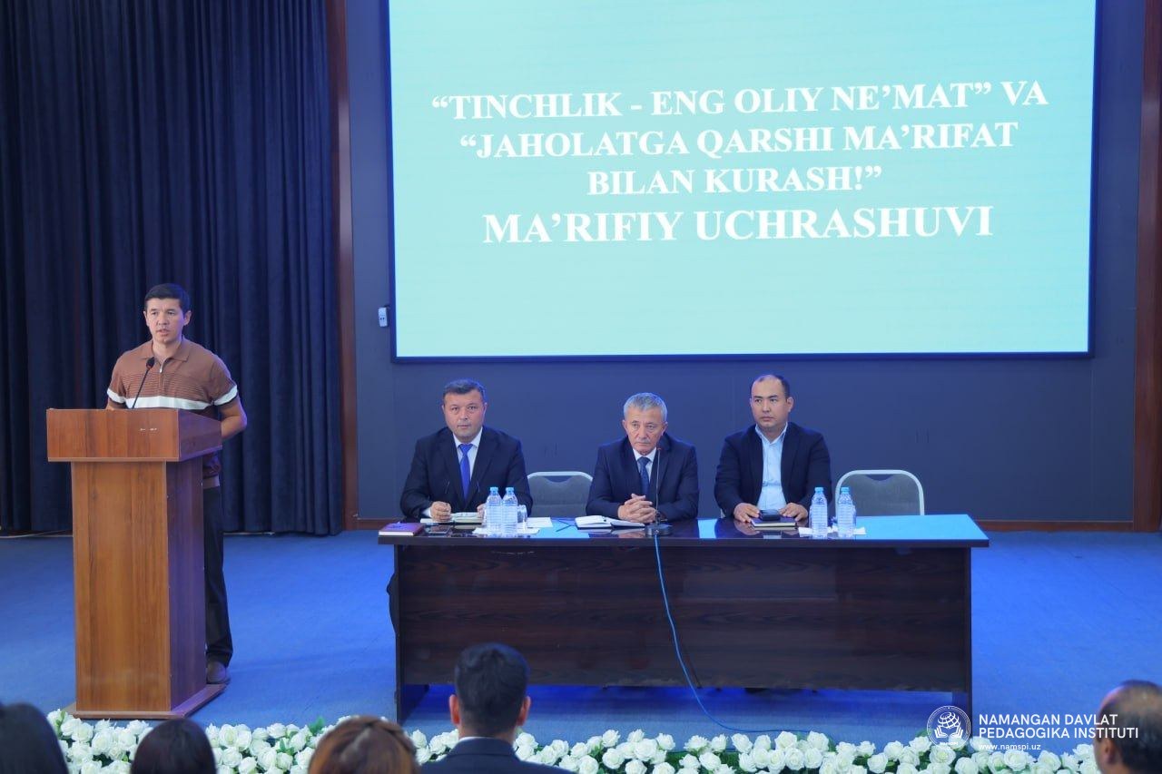 "TINCHLIK - ENG OLIY NEʼMAT" HAMDA "JAHOLATGA QARSHI MA’RIFAT" MAVZULARIDA MAʼRIFIY UCHRASHUV TASHKIL ETILDI.