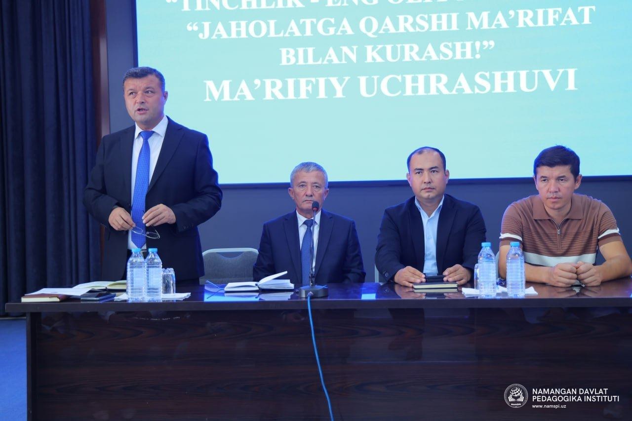"TINCHLIK - ENG OLIY NEʼMAT" HAMDA "JAHOLATGA QARSHI MA’RIFAT" MAVZULARIDA MAʼRIFIY UCHRASHUV TASHKIL ETILDI.