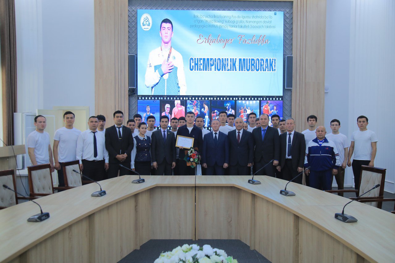 Namangan davlat pedagogika institutining jahon chempioni bo‘lgan talabasi Prezident sovg‘asini oldi