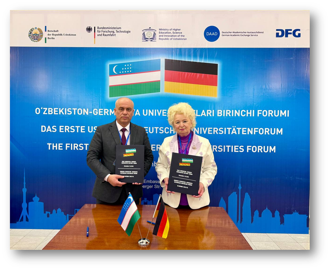 2025-yil noyabr oyida Namangan davlat pedagogika instituti delegatsiyasi Germaniya Federativ Respublikasining Berlin shahrida bo‘lib o‘tgan “O‘zbekiston va Germaniya universitetlari birinchi forumi”da ishtirok etish maqsadida xorijiy xizmat safariga yuborildi.