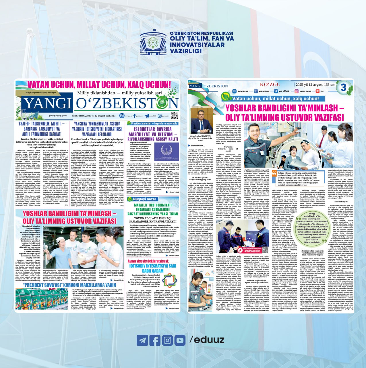 YOSHLAR BANDLIGINI TA’MINLASH – OLIY TA’LIMNING USTUVOR VAZIFASI