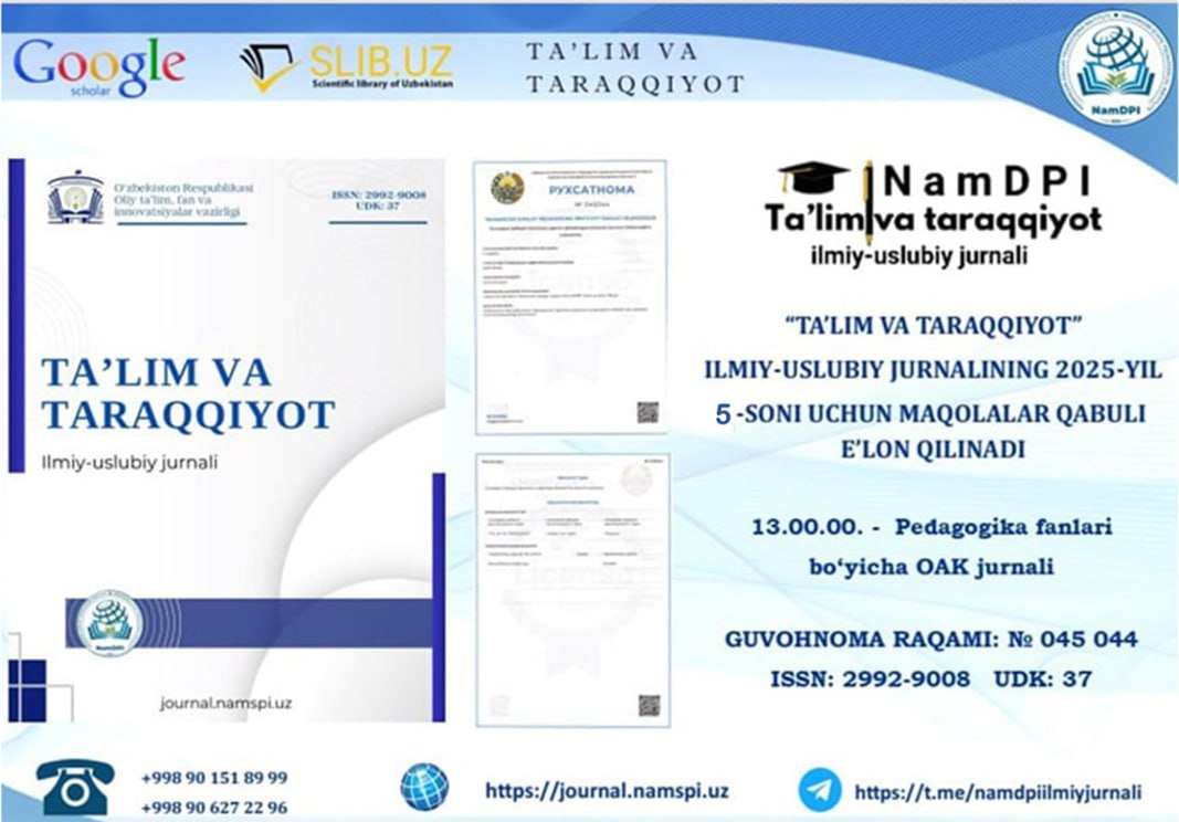 "Taʼlim va taraqqiyot" ilmiy-uslubiy jurnali