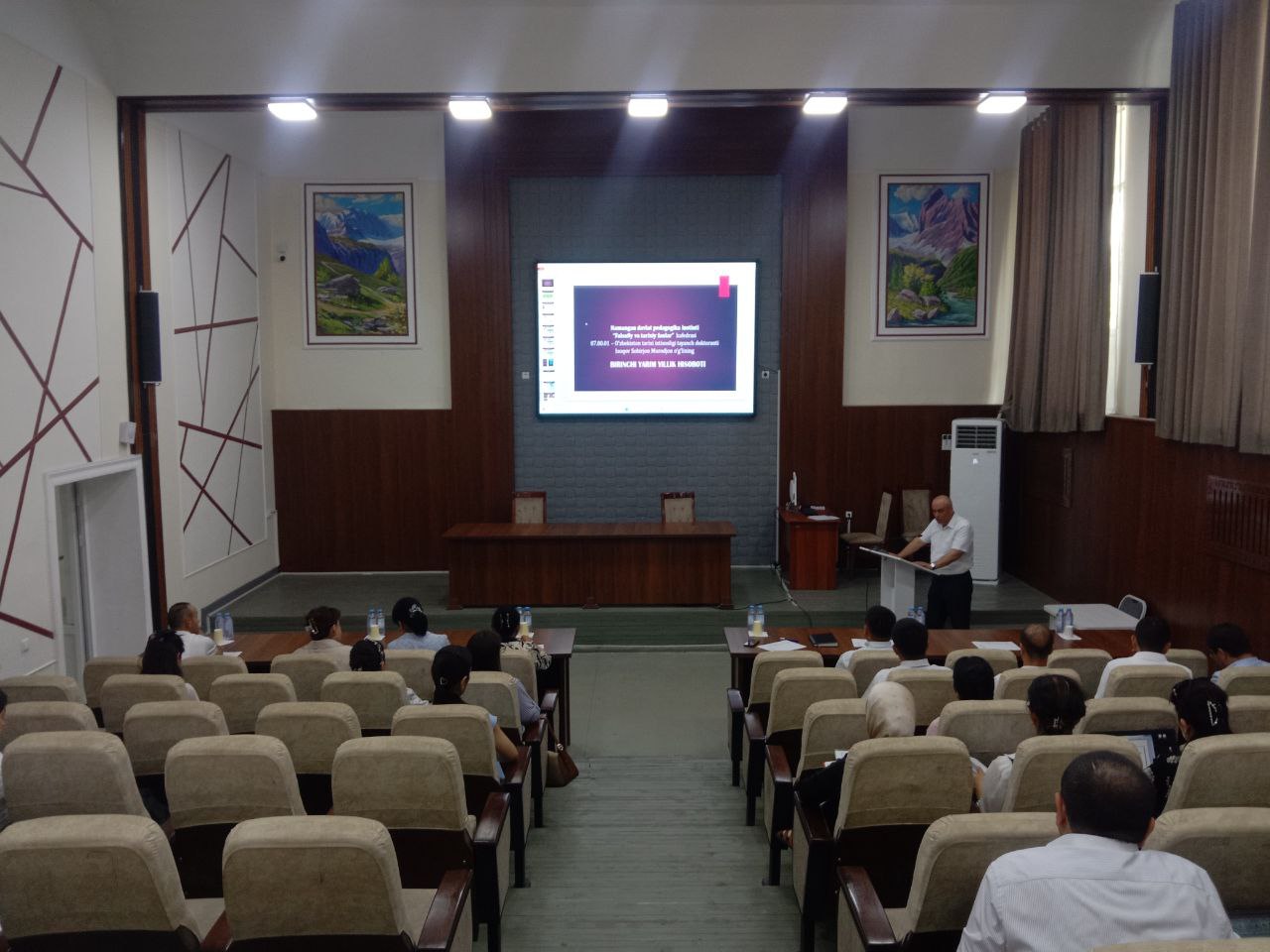 NamDPI doktorantlar (DSc), tayanch doktorantlar (PhD), stajyor – tadqiqotchilarning 6 oylik faoliyati monitoring hisoboti o'tkazildi.