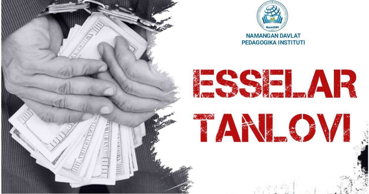 "Yoshlar korrupsiyaga yoʻq deydi" mavzusidagi esselar tanlovi gʻoliblari aniqlandi.